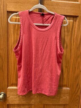 J. Crew Split Back Tank Top, Heathered Rosy Red, SZ XL